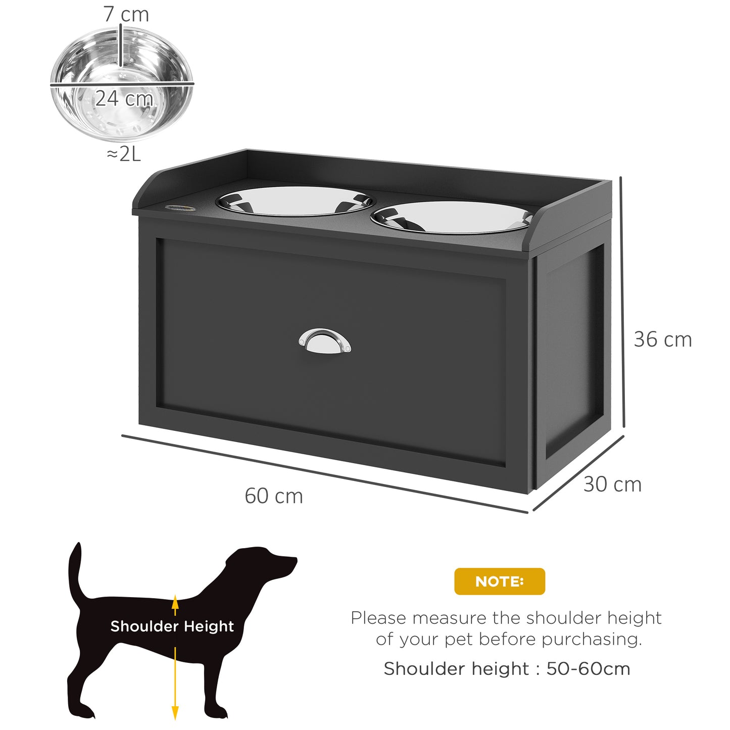 PawLuxe Stainless Steel Raised Dog Bowls