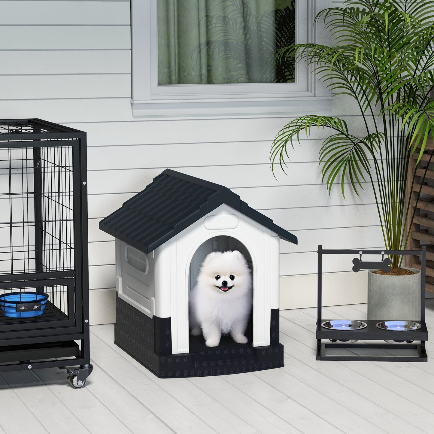 PawLuxe Plastic Dog Kennel With Windows