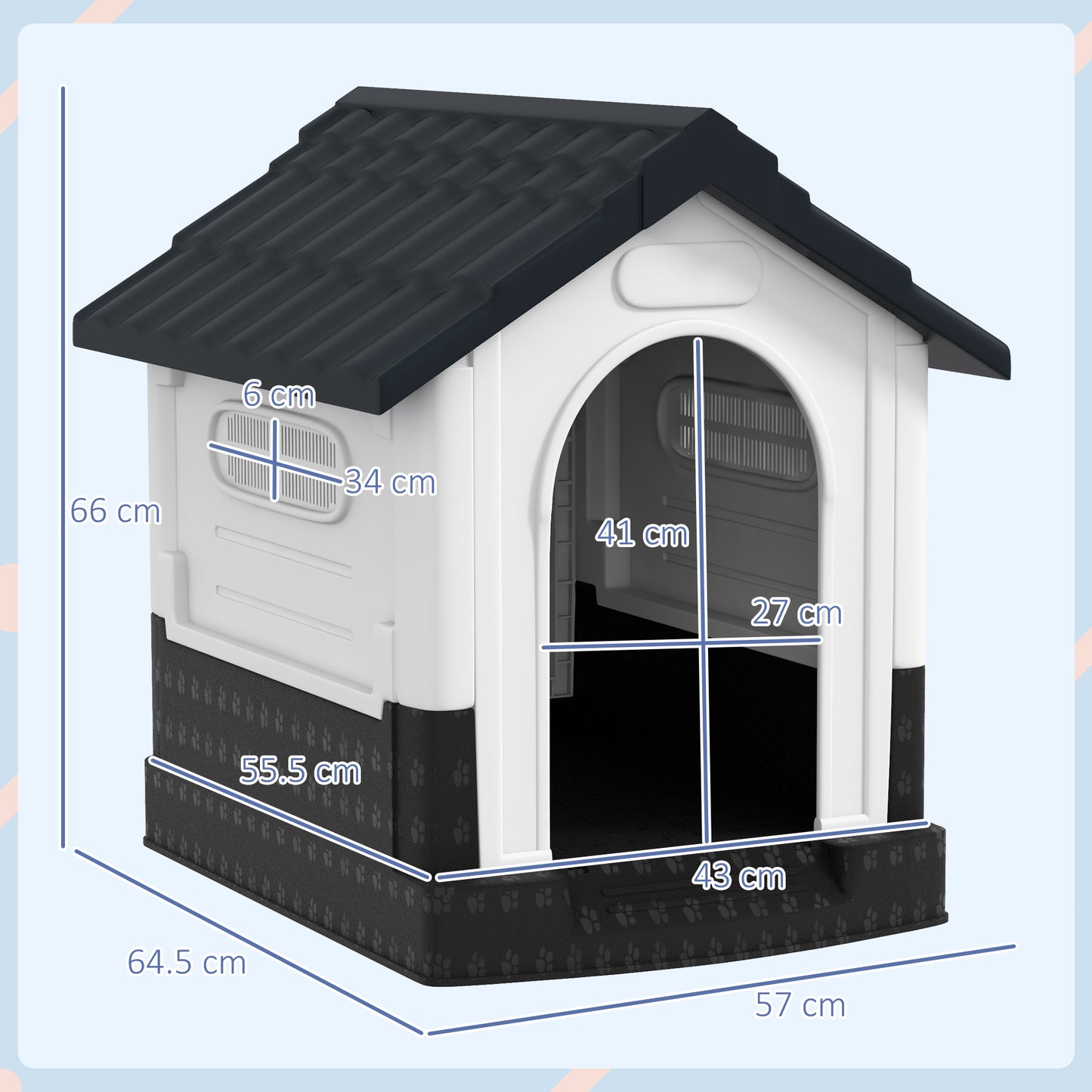 PawLuxe Plastic Dog Kennel With Windows