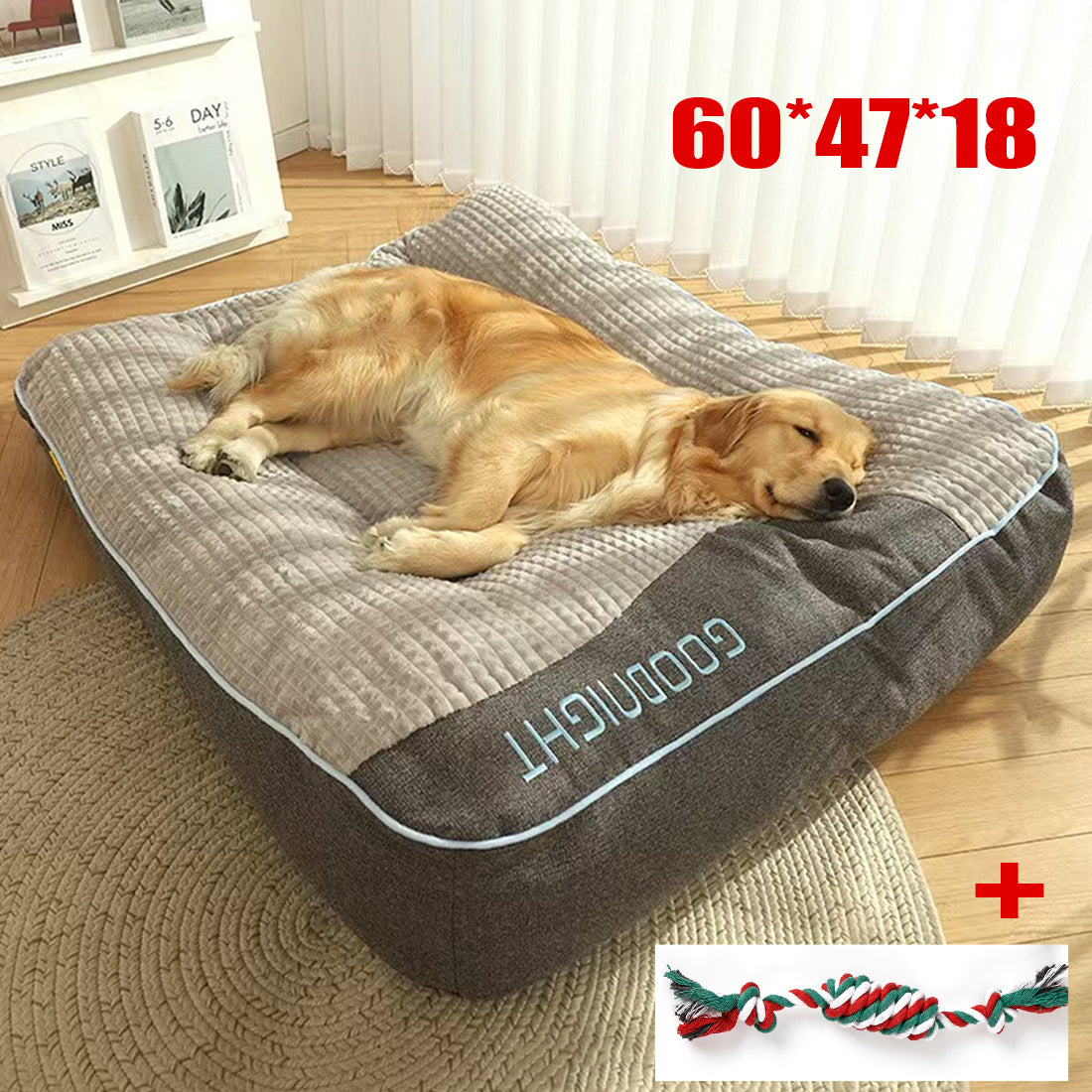 Large Sofa Bed for Dogs + 1 Chew Rope Knot