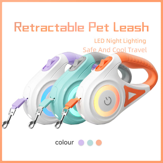 Dog Leash Retractable Leash And Dog Collar Spotlight Automatic Pet Dog