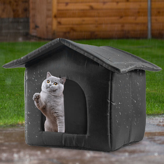 Cat Outdoor House Waterproof Breathable Pet Stray Cats Shelter   35x33x30cm